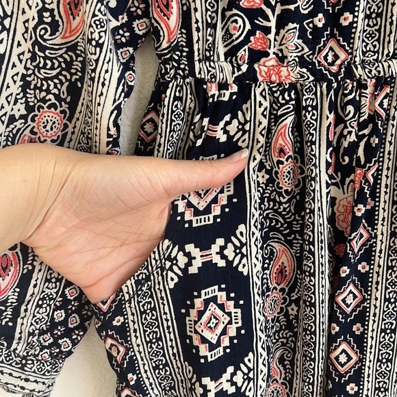 Angie Dark Blue Boho Mini Dress - Picture 11 of 13